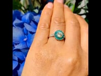 Ring met diamant, smaragd en platina 10262-2265