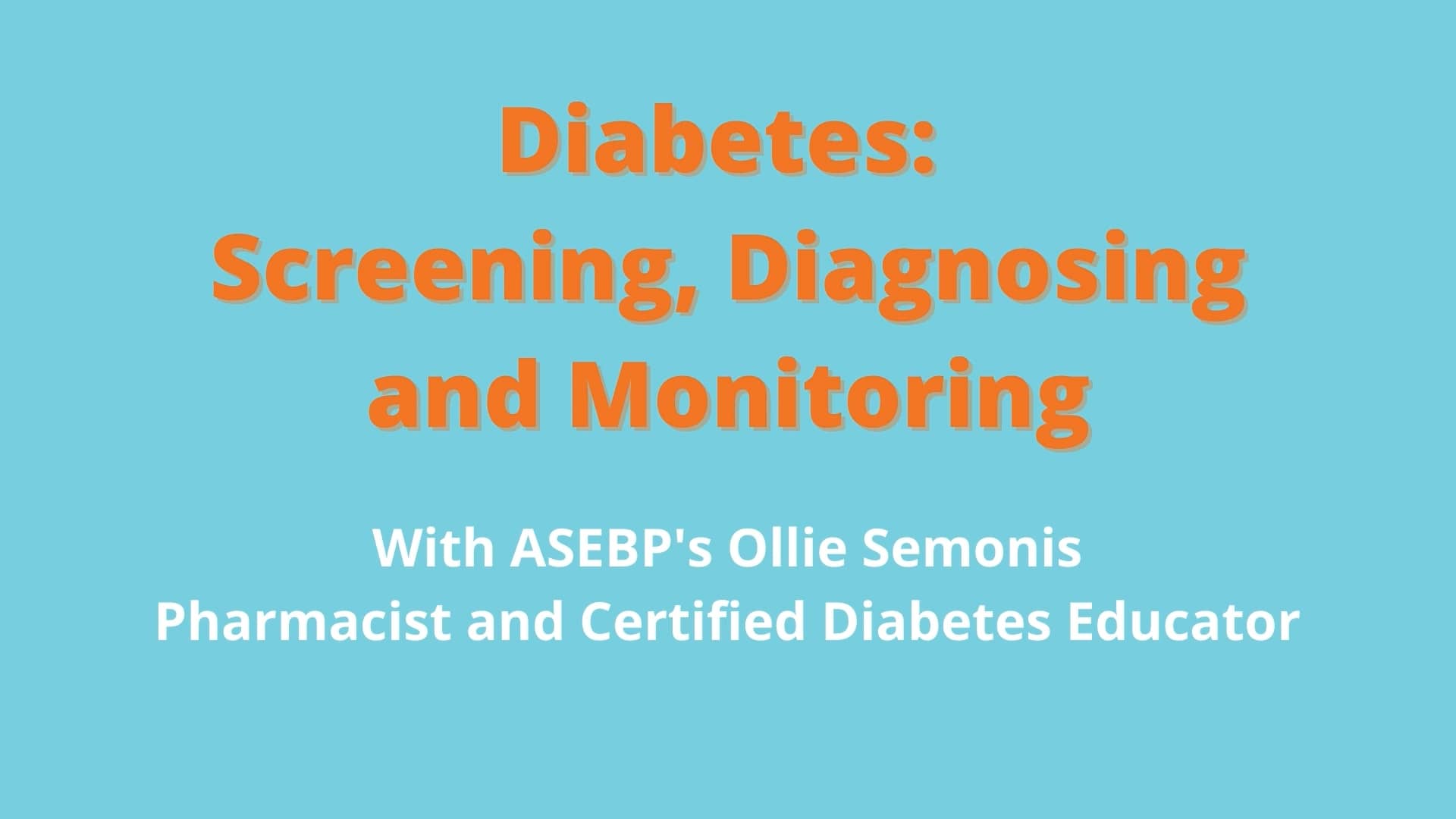 Diabetes screening, diagnosing and monitoring on Vimeo