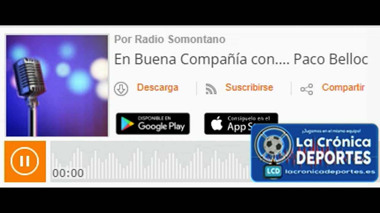 El programa en Buena Compañía, de Radio Somontano entrevista a Paco Belloc, para hablar del premio que el comité de entrenadores le va a dar, por los 22 años de difusión del fútbol aragonés
