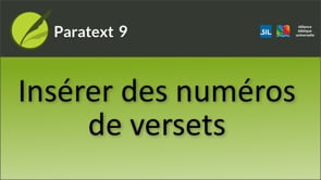 Insérer des numéros de versets