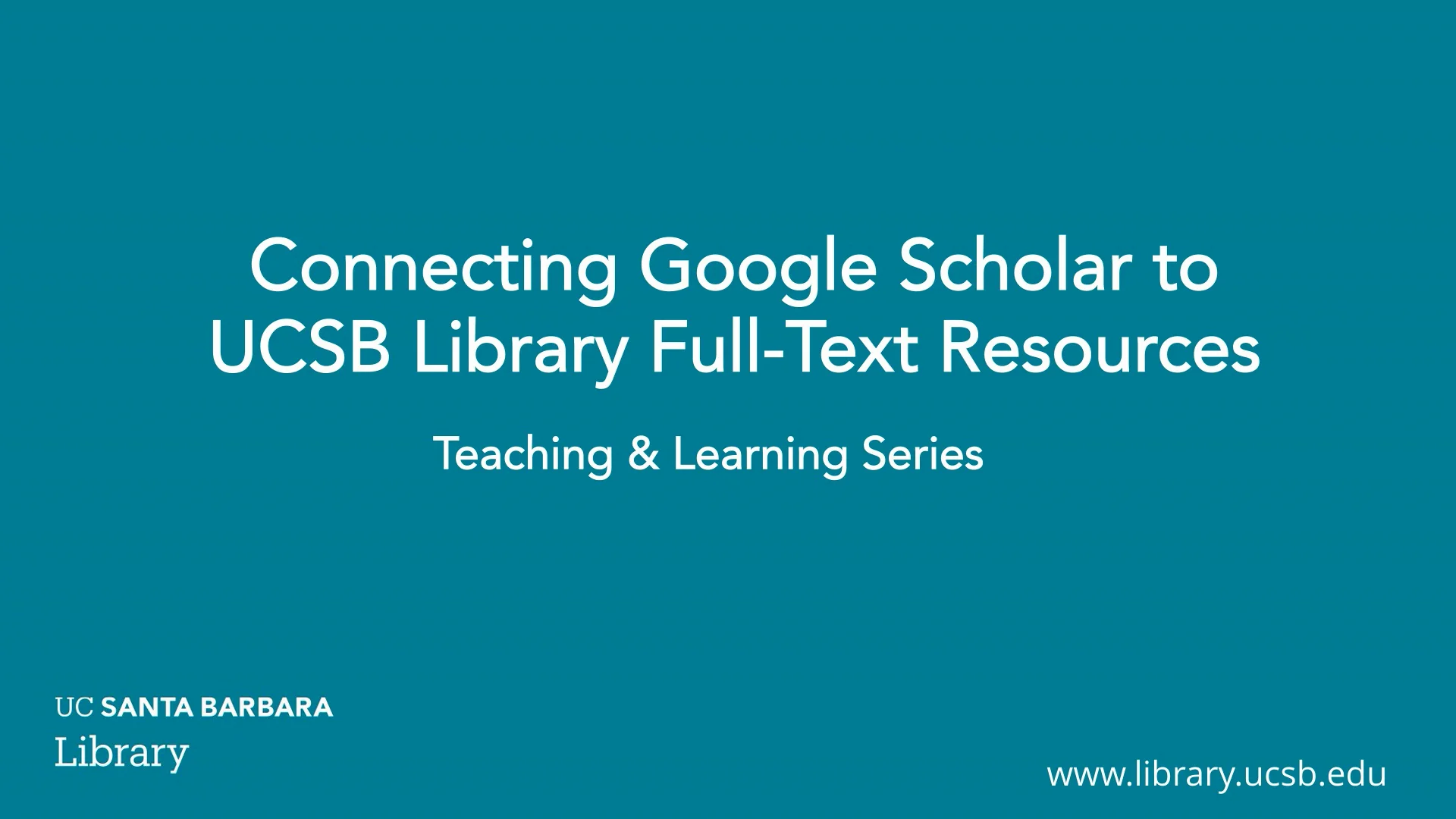 Connecting Google Scholar to UCSB Library Full-Text Resources on Vimeo