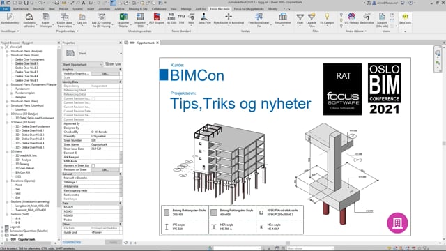 BIMCon 2021 Byggeteknikk 2.1 Revit Focus RAT Tips og Triks og nyheter