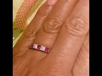 Ring met diamant, robijn en platina 12326-2328