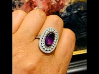 Amethist, diamant, platina ring 1707-4361