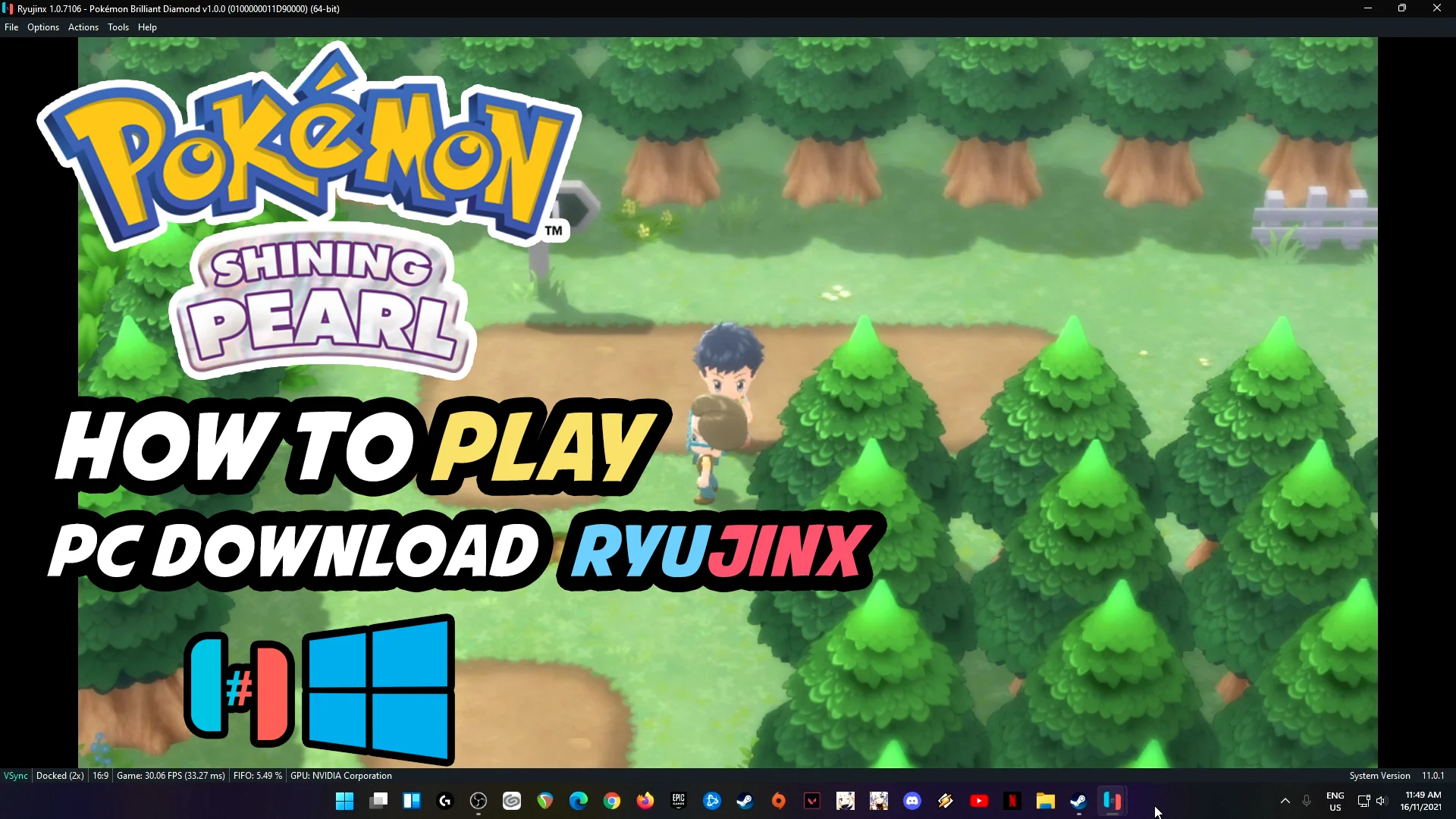 How to Play Pokémon Brilliant Diamond Shining Pearl on PC for FREE [60FPS]  - Yuzu Switch Emulator on Vimeo