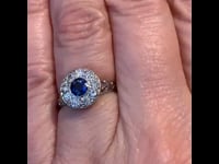 Sapphire, Diamond, Platinum Ring 11542-7070