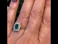 Emerald, Diamond Platinum Ring 10881-5013