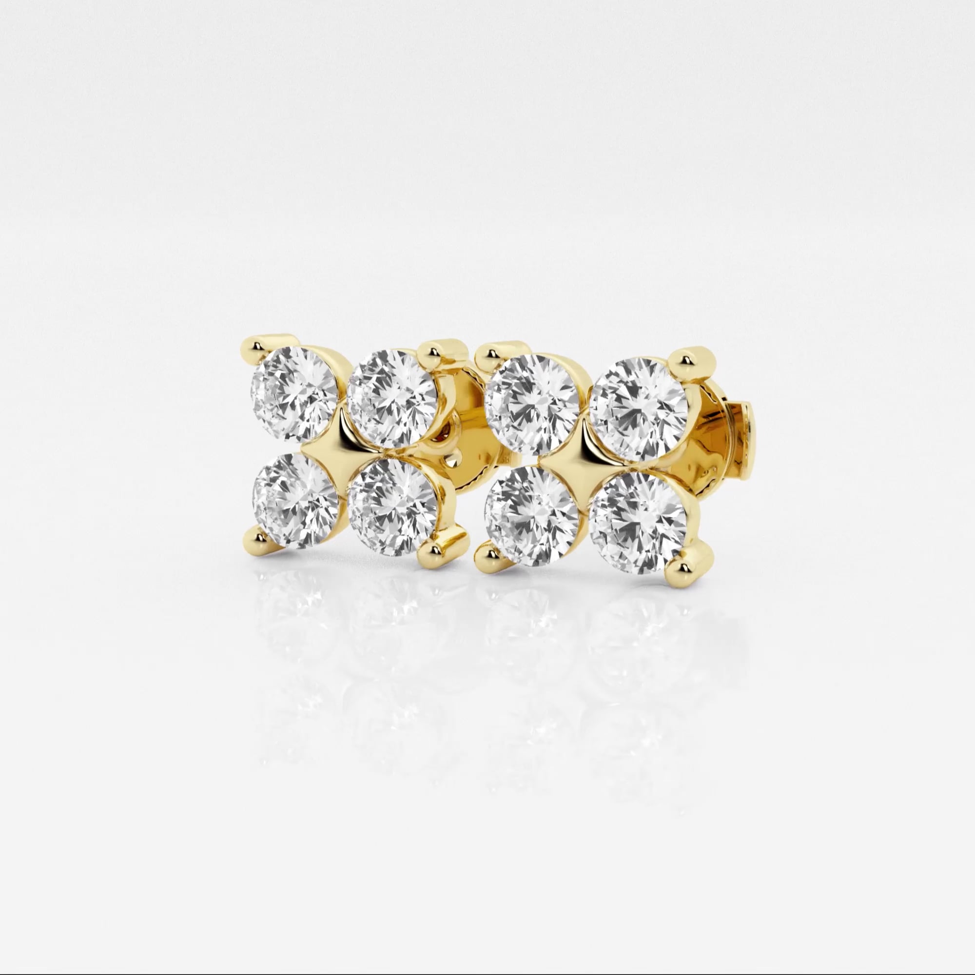 product video for 1 ctw Round Lab Grown Diamond Four-Stone Fashion Earrings