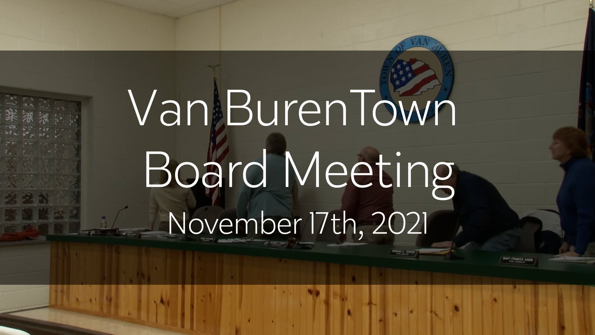 Van Buren Town Board Meeting 111721 on Vimeo