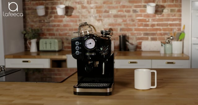 Lafeeca 19 Bar Espresso Coffee Machine + Milk Frother // Ivory video thumbnail