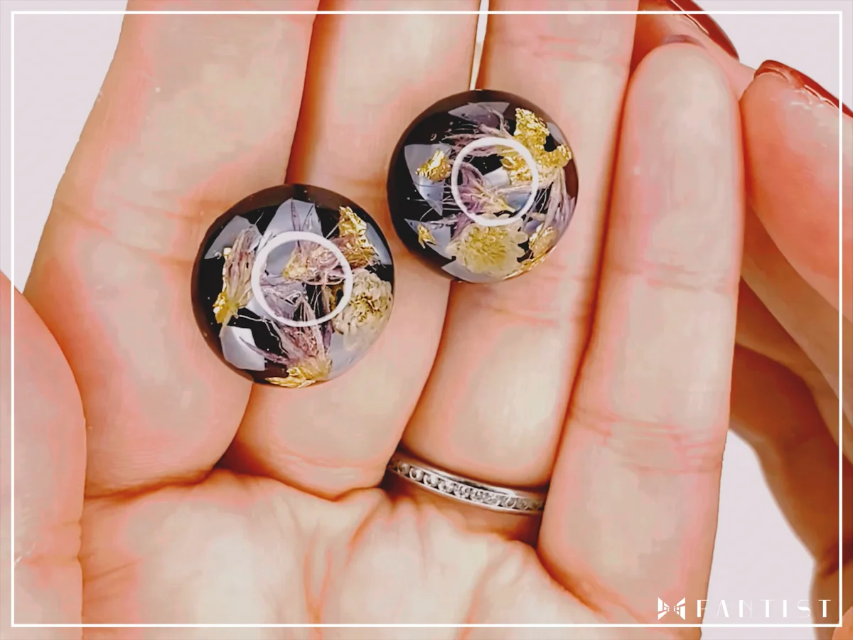 1回完結レッスン】レジンで作る大人かわいい半球ピアス | FANTIST