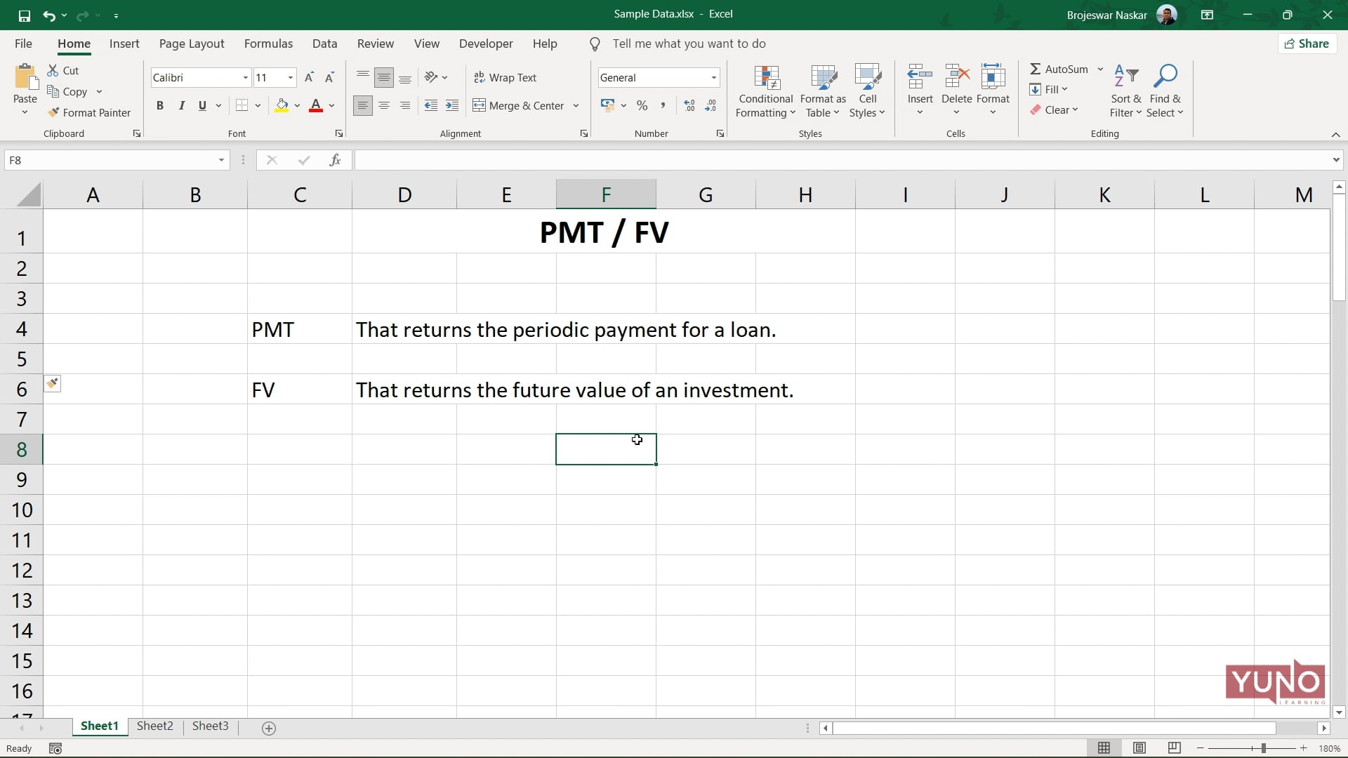 Excel: PMT & FV Functions