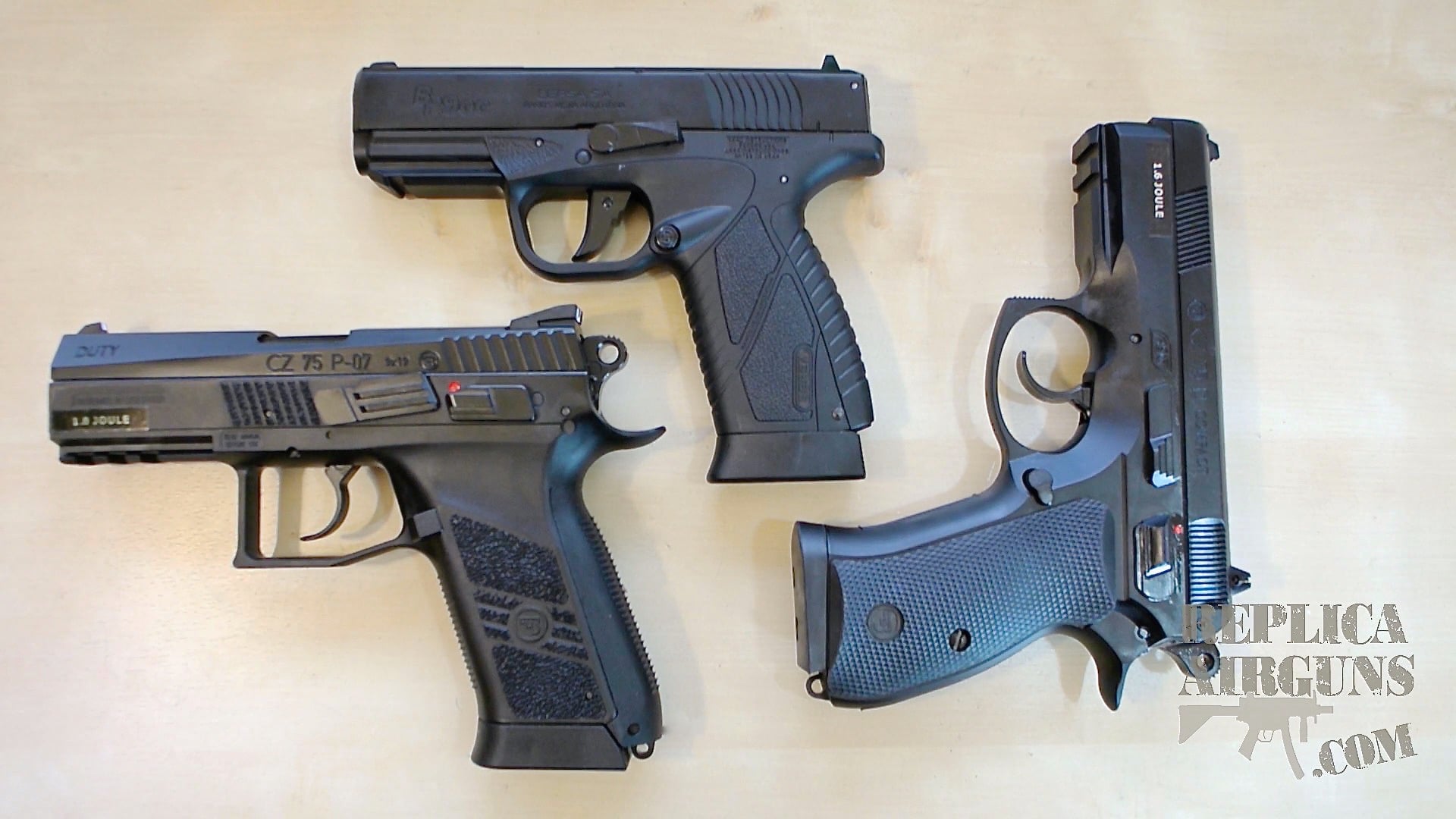 ASG Bersa BP9CC - CZ 75D Compact - CZ 75 P-07 Duty CO2 Airsoft Pistol Table Top Review