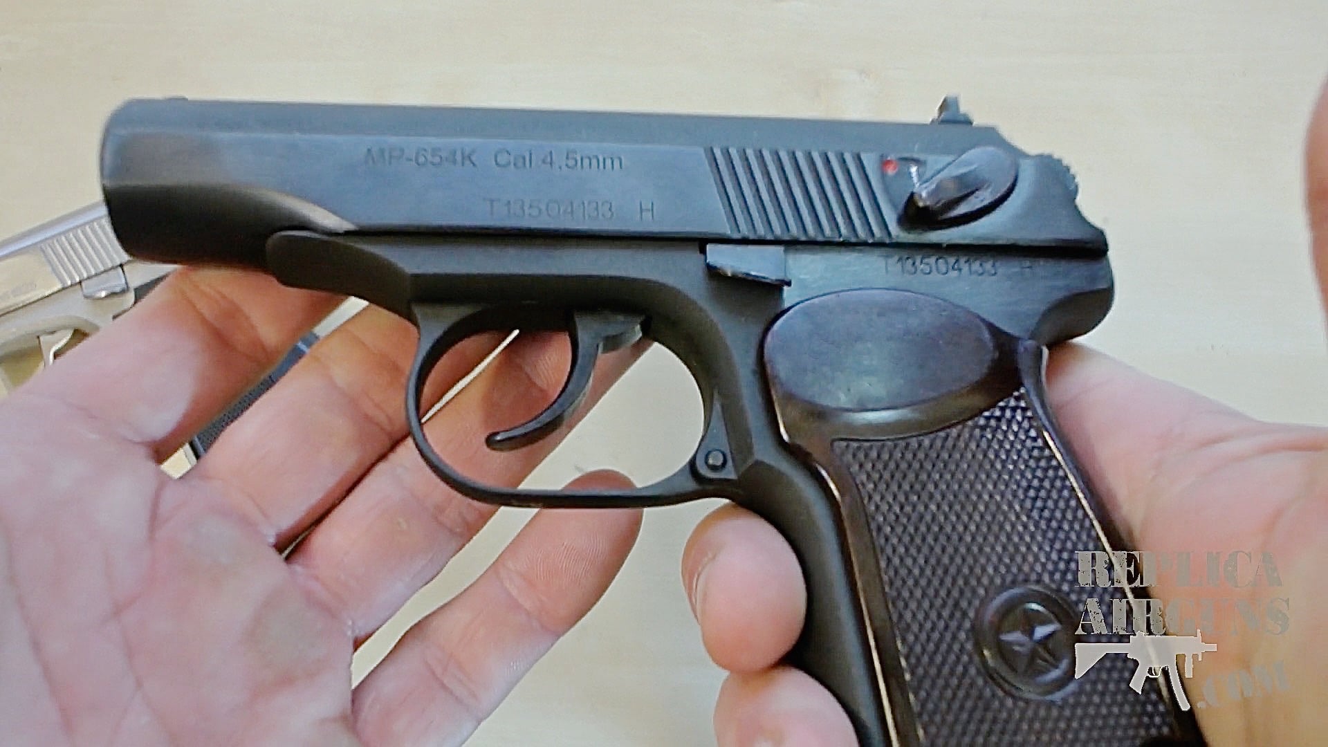Video - 2013 Blued Baikal Makarov MP-654K CO2 BB Pistol Table Top Review