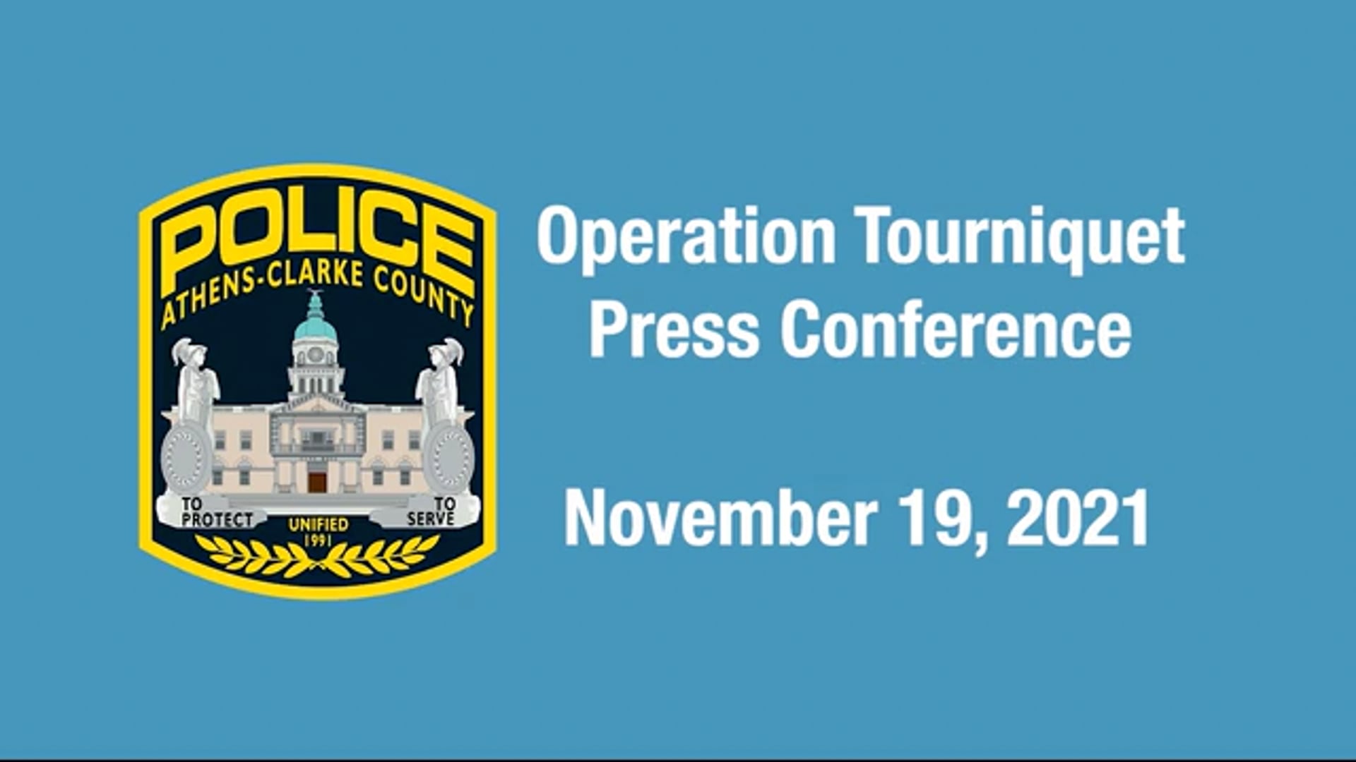 Operation Tourniquet Press Conference: November 19, 2021