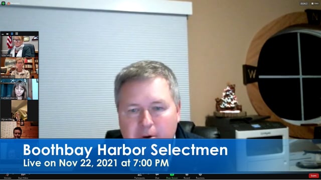 Boothbay Harbor Selectmen, Nov 22, 2021