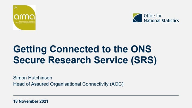 Webinar: How to Connect to the Office for National Statistics' Secure  Research Service – ARMA