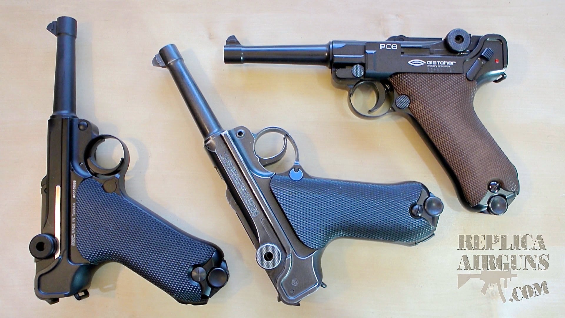 Gletcher P08 Luger CO2 Blowback BB Pistol Table Top Review