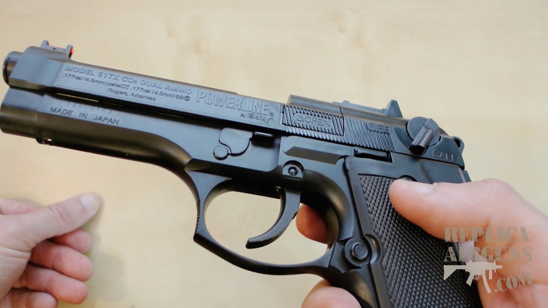 Daisy Powerline Model 617X Beretta CO2 Pellet-BB Pistol Table Top Review