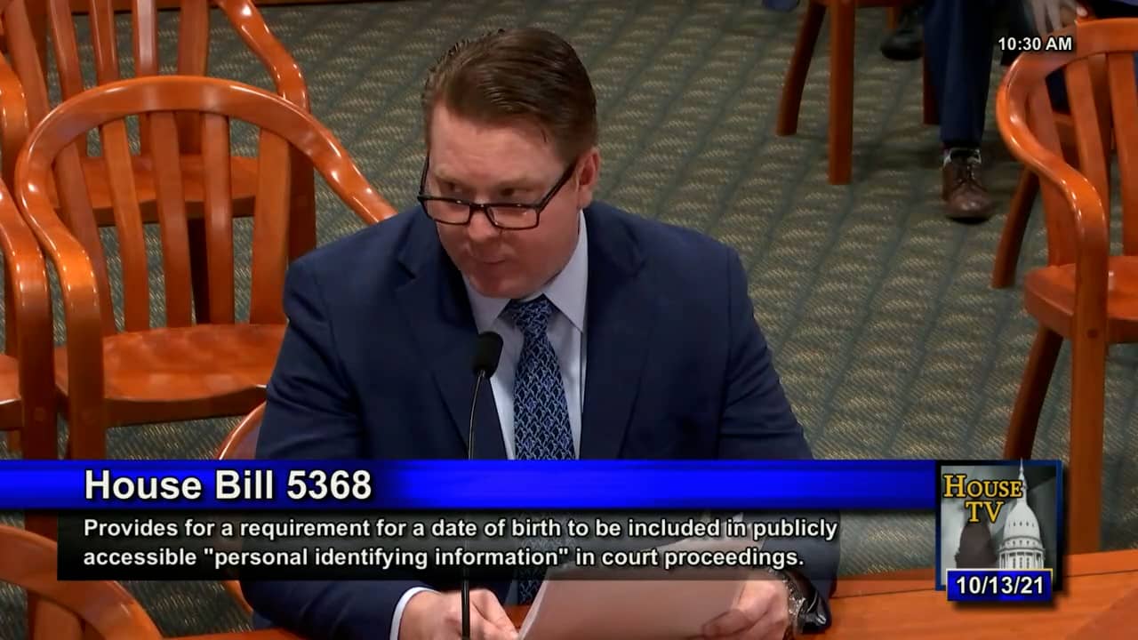 Michigan House of Representatives DOB Redaction Hearing Oct. 13