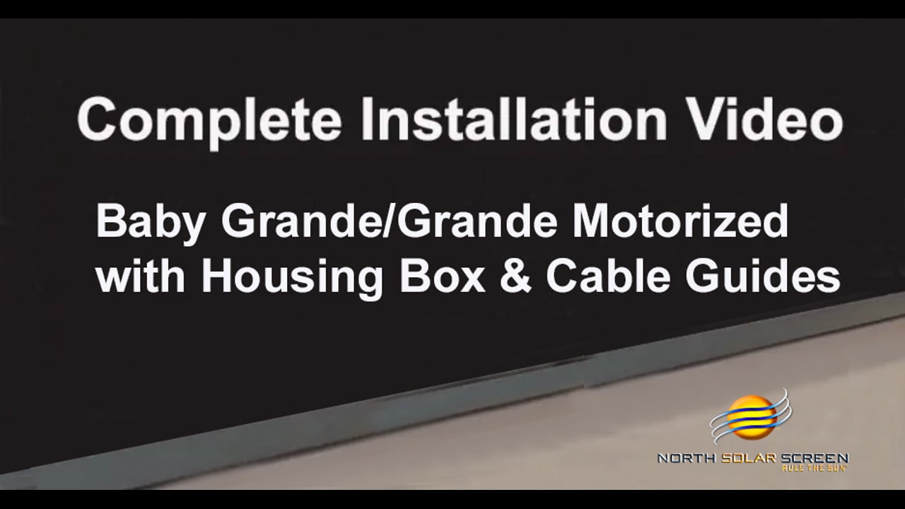 Complete Installation Baby Grande Grande Motorized with Housing Box and Cable Guides