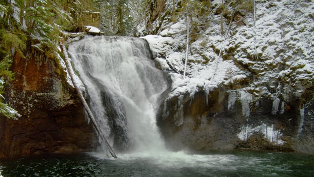 Canadian Waterfalls in Winter. Needle Falls, Saskatchewan - Nature Relax Video