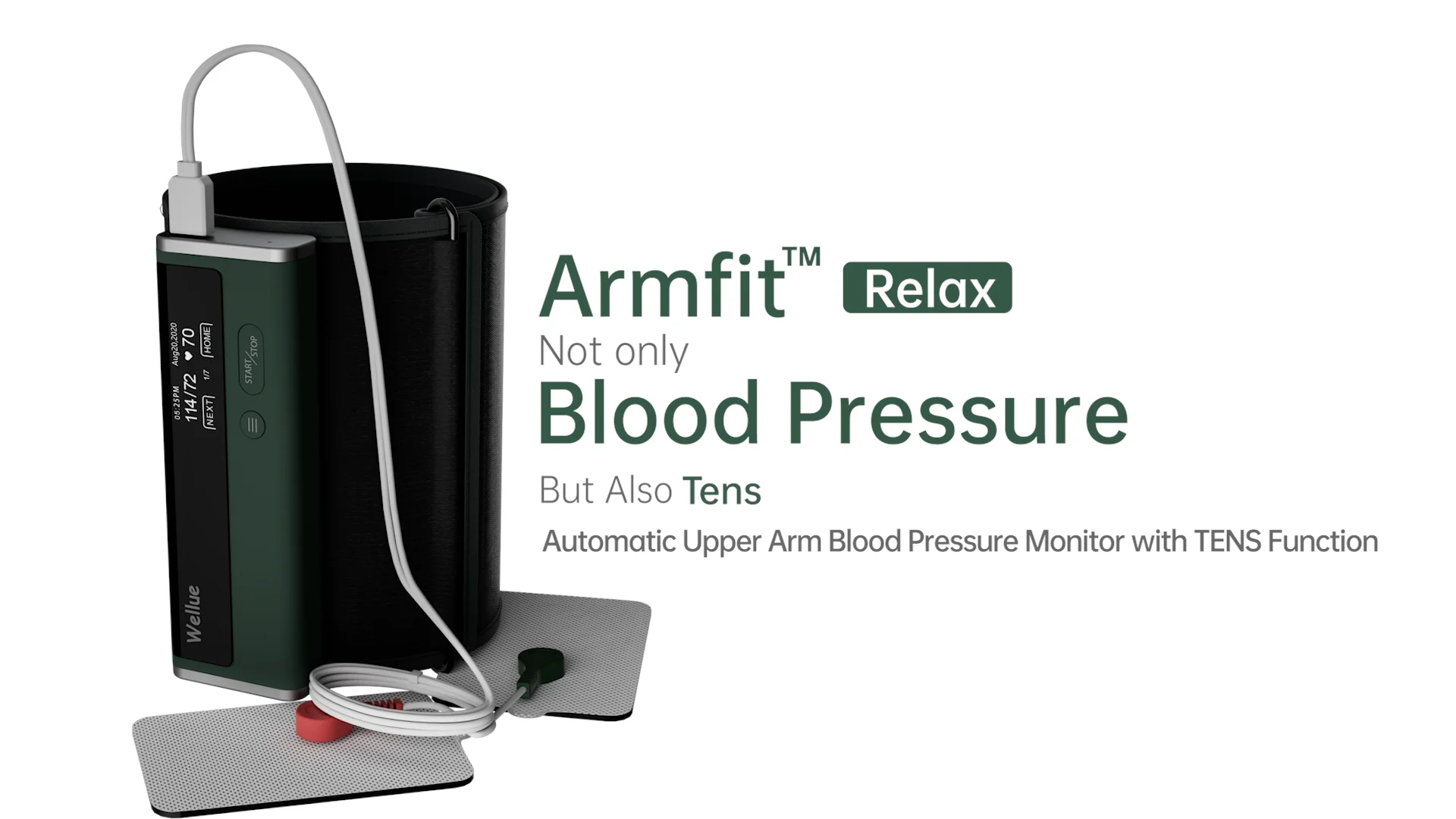 Automatic blood pressure monitor with muscle stimulation- Wellue on Vimeo