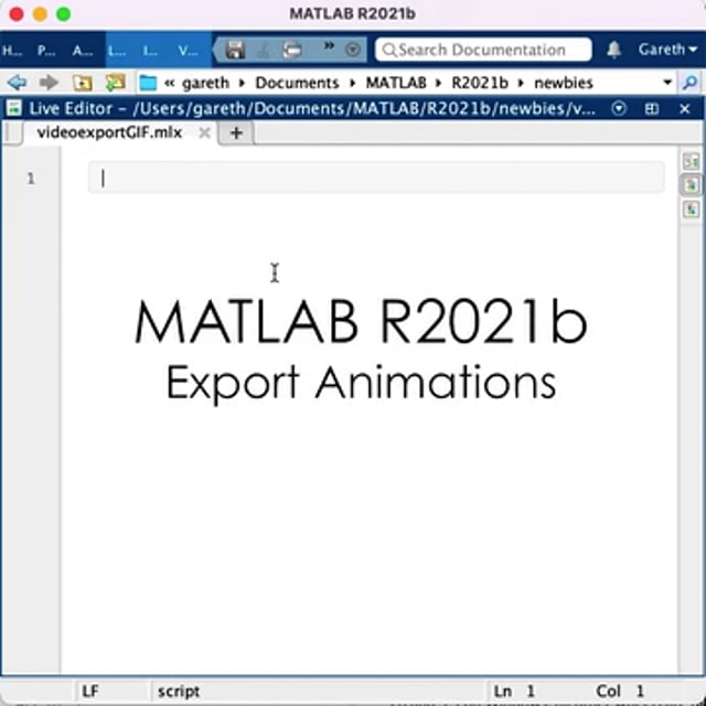 MATLAB R2021b: Export Animations