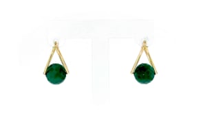 10.00 ct. t.w. Emerald Bead Double-Hoop Earrings in 14kt Yellow Gold