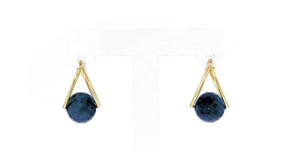 14.00 ct. t.w. Sapphire Bead Double-Hoop Earrings in 14kt Yellow Gold