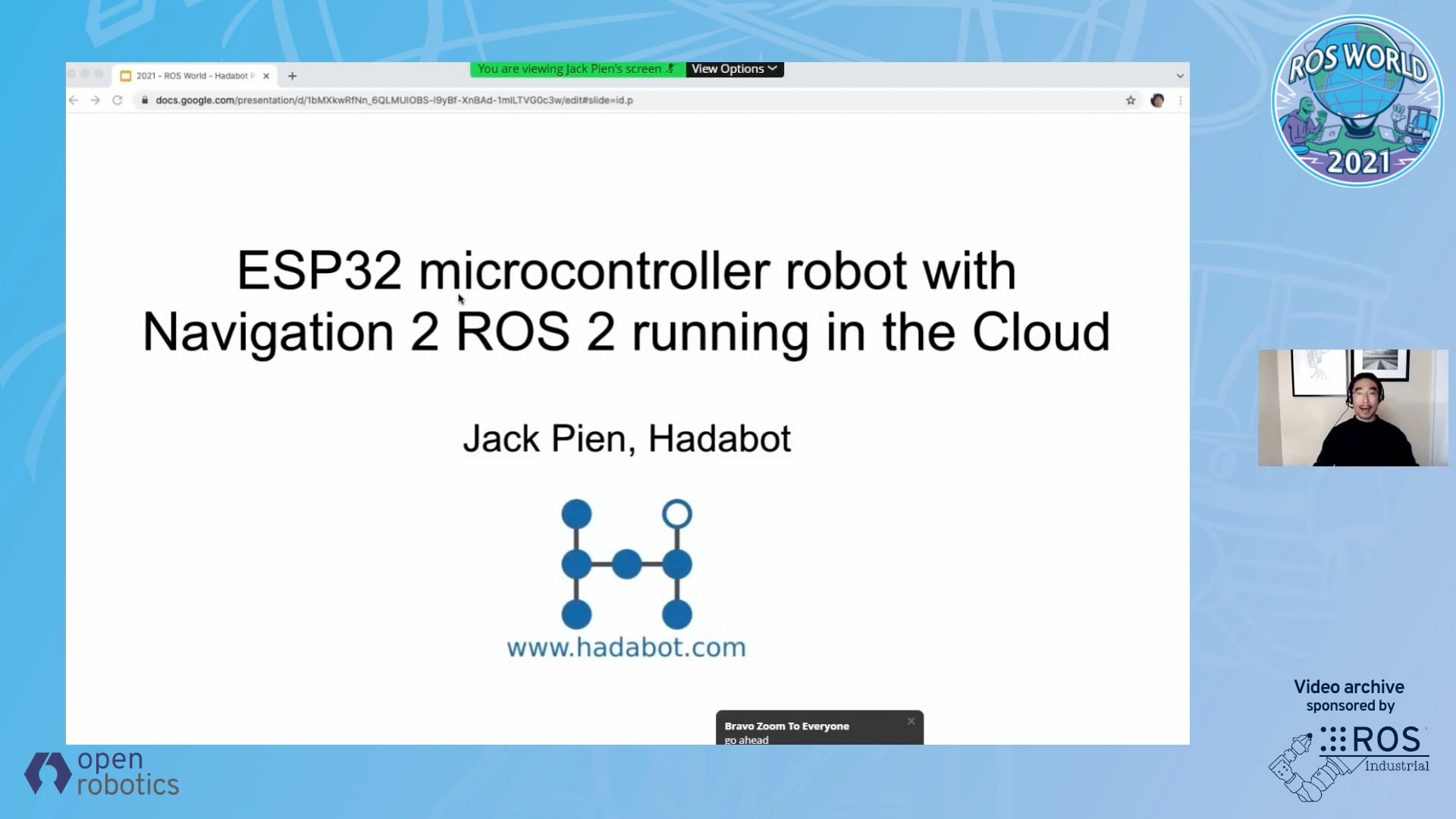 ESP32 microcontroller robot with Navigation 2 ROS 2 running in the Cloud on  Vimeo