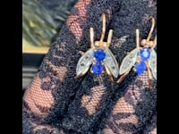 Sapphire, Diamond, 9ct, Silver Earrings 11477-6288