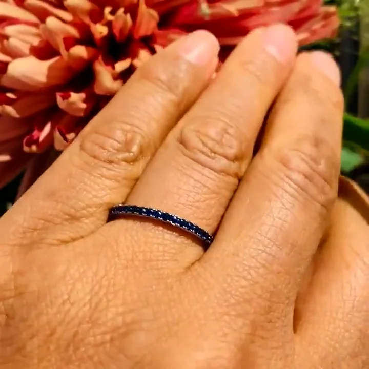 サファイア ハーフエタニティリングk18 【ビズー公式】パパラチア