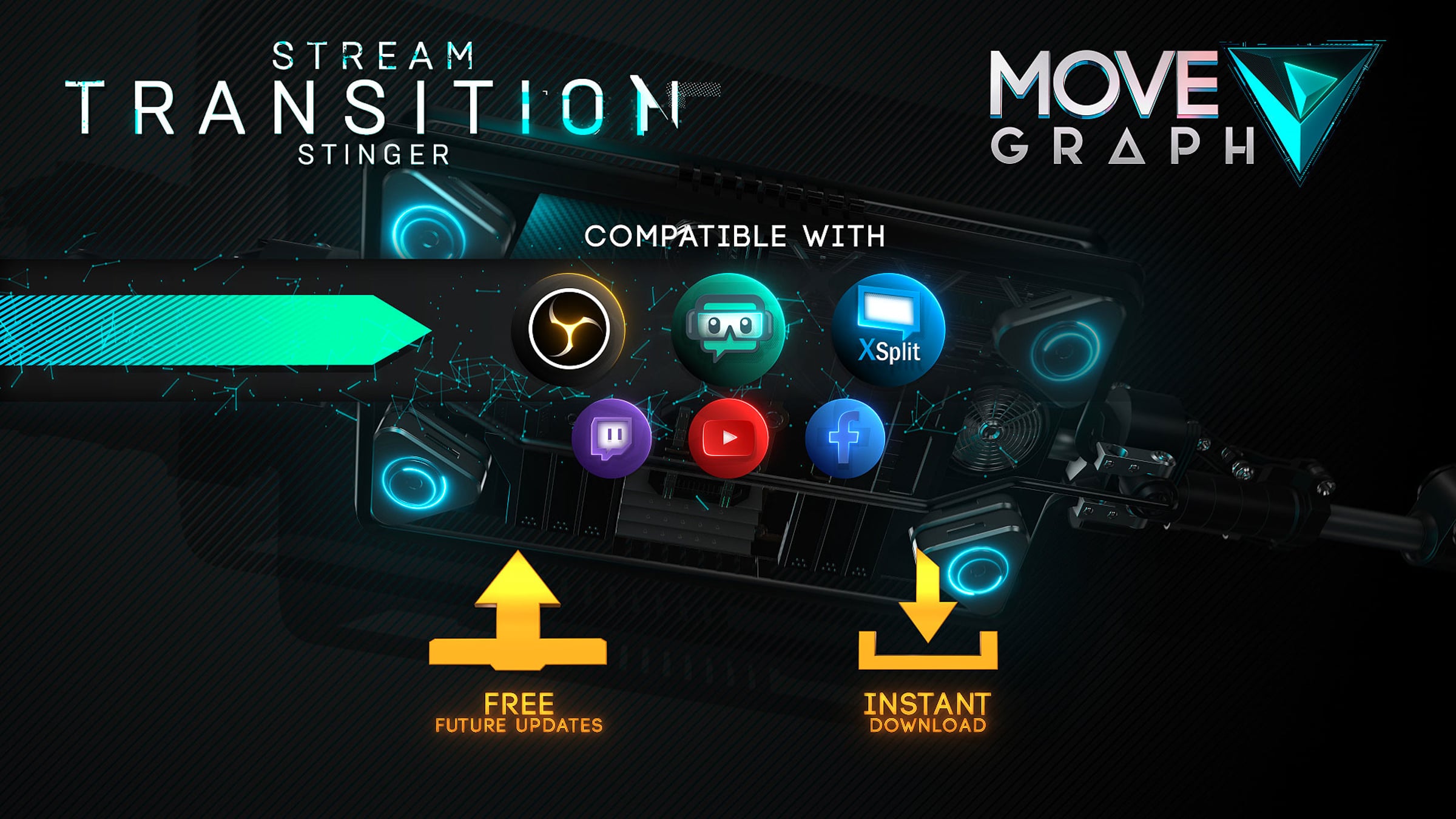 Stinger Transition for OBS - Streamlabs • CREX Blue • MoveGraph Stream ...