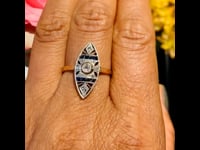 Diamant, saffier, 18kt ring 11218-2215