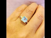 Topacio, diamante, anillo de 14 ct 11365-0193