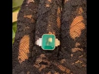 Emerald, Diamond Platinum Ring 10379-4986