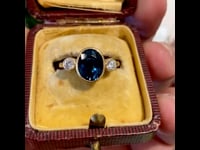 Sapphire, Diamond, 18ct Ring 12239-7380