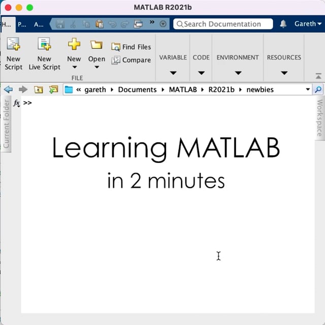 Learning MATLAB in 2 minutes