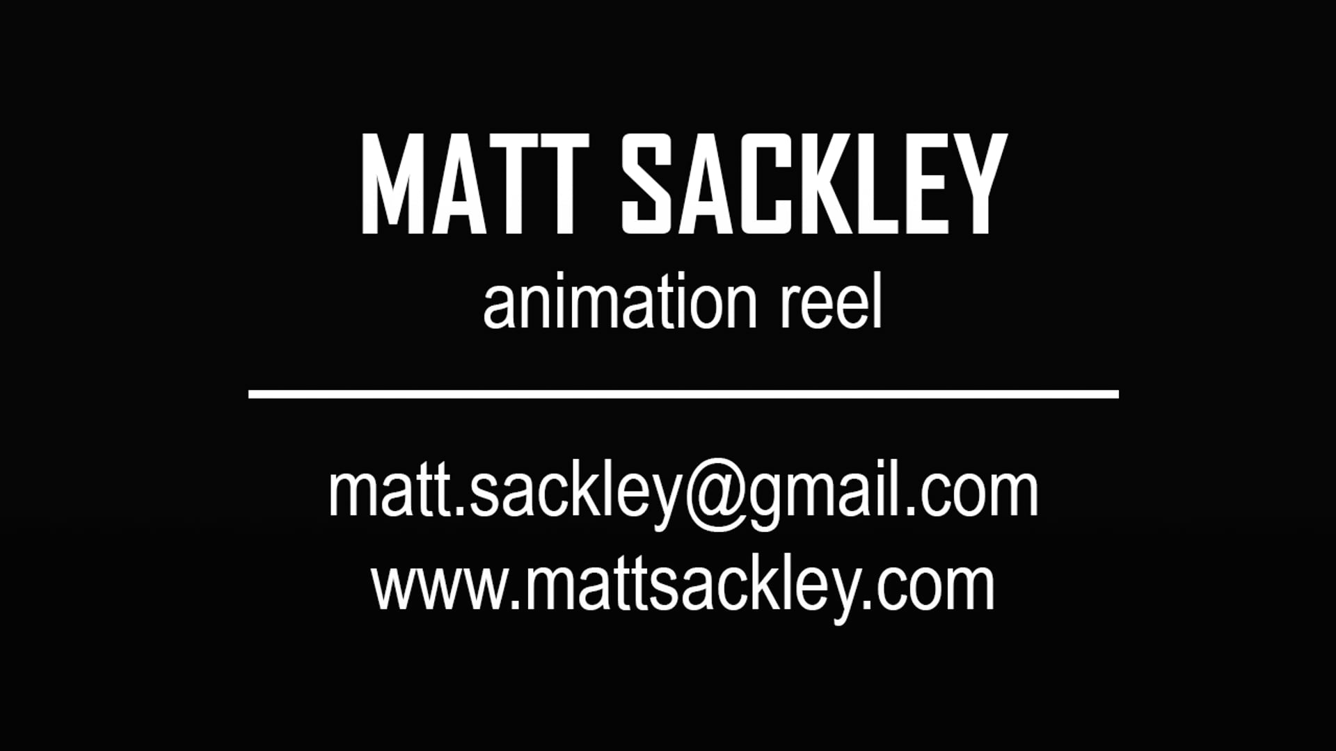 Matt Sackley - Animation Reel