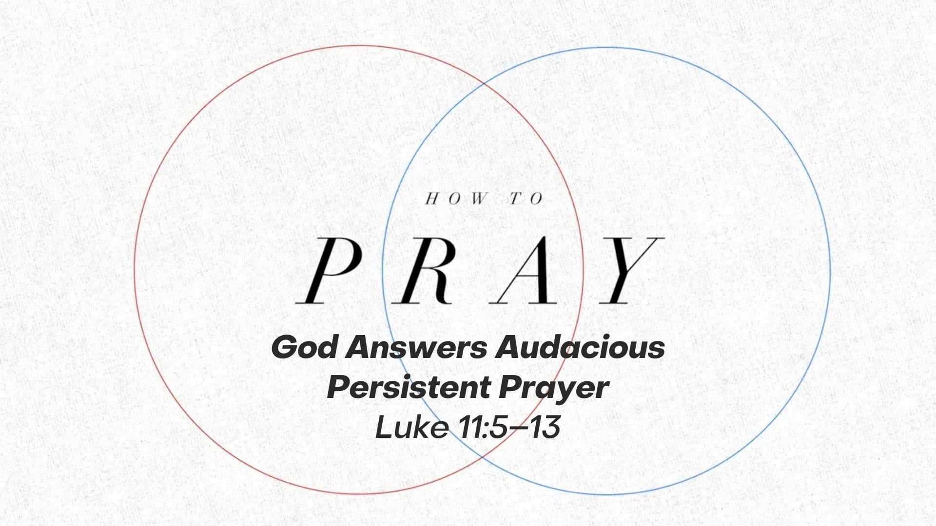 God's Audacious Persistent Prayer - November 14, 2021
