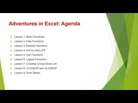 Adventures in Excel Introduction
