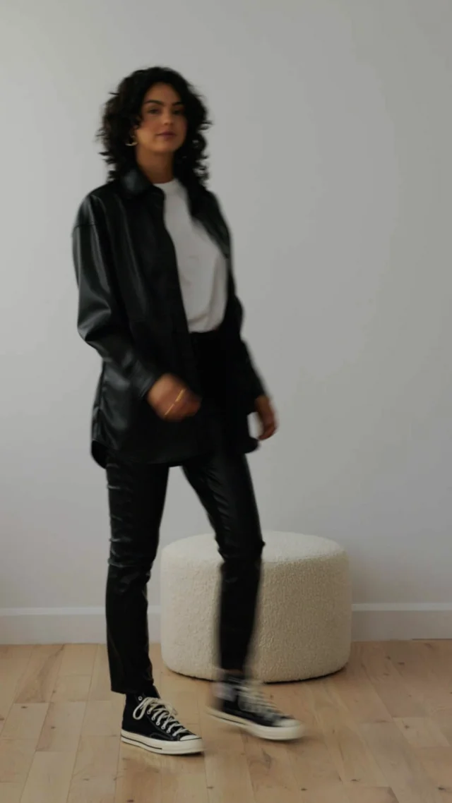 Black Coated Leather-Look Mid Rise Lift & Shape Emilee Jeggings