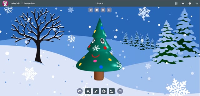 Shape and style a festive tree