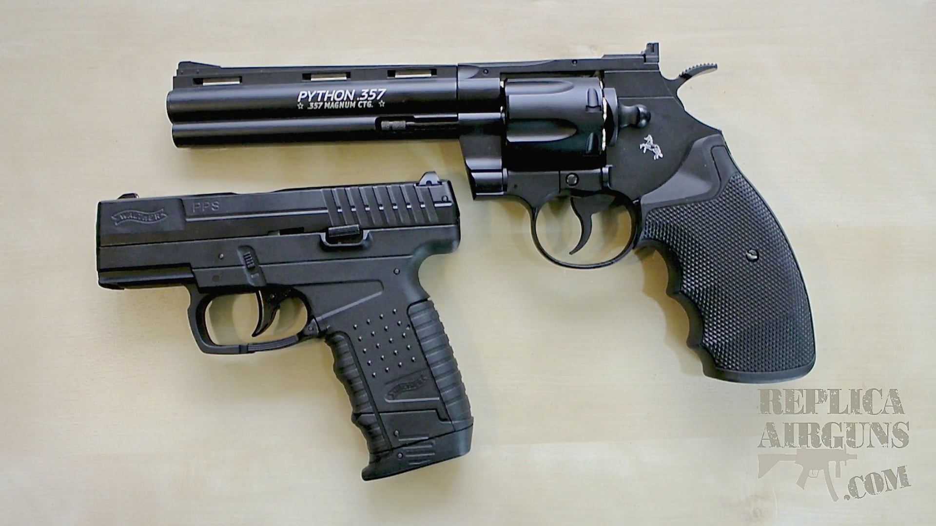 Umarex Walther PPS and Colt Python 357 CO2 BB Pistol Preview Video