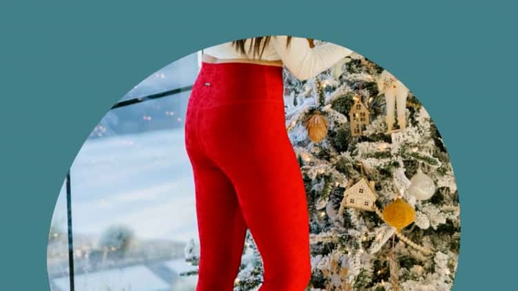 Zyia Active Red Leopard Scrunchy What Light n Tight Hi-Rise 7/8 Leggings  (24/2)