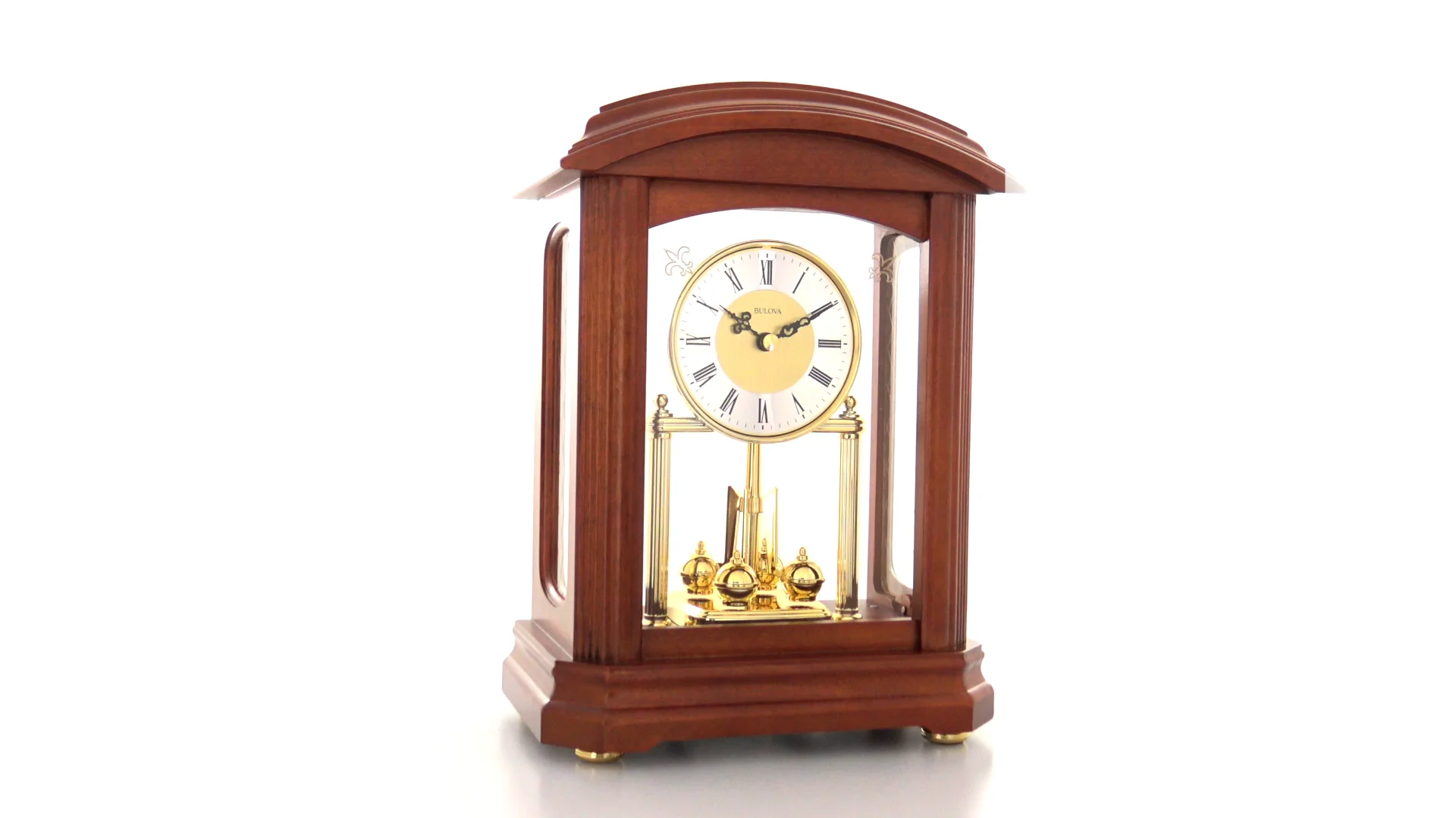 Bulova Clocksの置き時計、クラシックなデザイン置き時計、透明感の