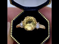 Citrien, diamant, 18kt ring 13156-5052