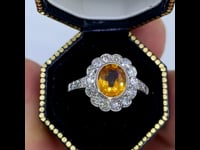 Anillo de diamante, zafiro, platino 13155-5054