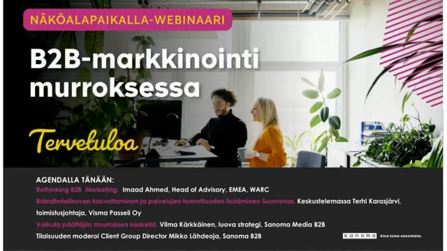 Näköalapaikalla: B2B-markkinointi murroksessa | Sanoma B2B